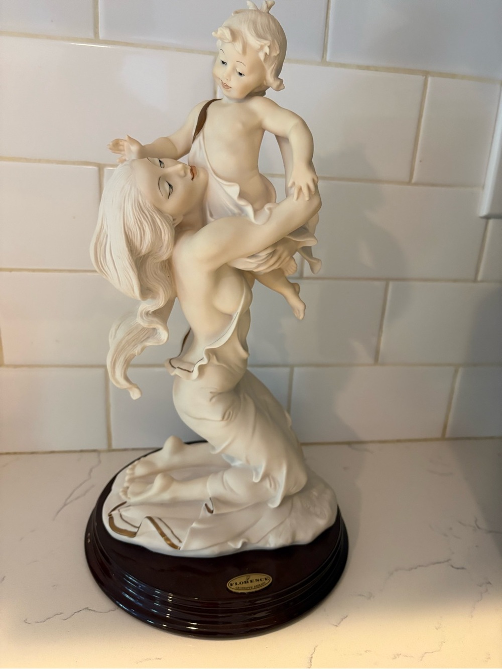 Giuseppe Armani White Porcelain Mother & Child Sculpture